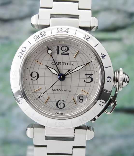 (image for) A CARTIER STAINLESS STEEL PASHA GMT AUTOMATIC WATCH / 2377